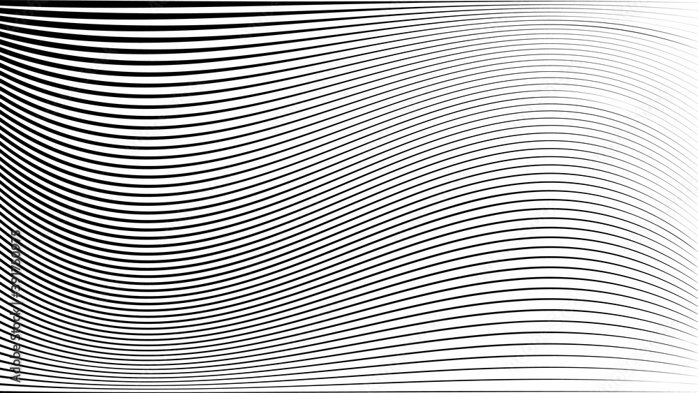 Wall mural abstract warped striped background . vector curved twisted slanting, waved lines texture