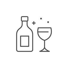 Alcohol or beverage line outline icon