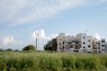 Fototapeta na wymiar Living buildings, Cyprus Greek architecture