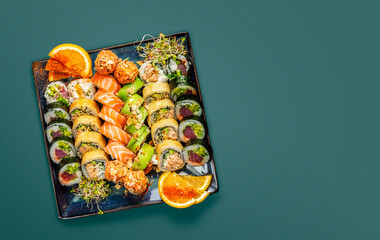 Sushi set on cien background