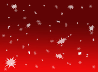 Falling snowflakes on a red background. Winter concept.