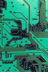 Augmented reality graphics showing chip structure. Inside of electronic device. Close-up macro shot...