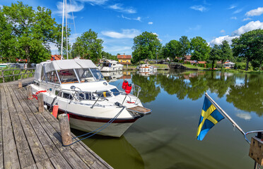 Swedish yachts in the lake harbor