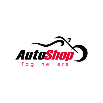 autoshop logo vector. motorcycle logo concept.