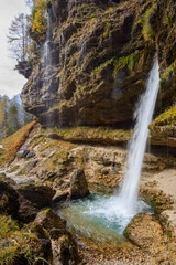 Scenic waterfall in clean nature of alps