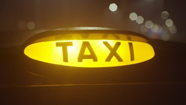London Black Taxi Light Turning On