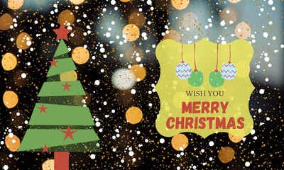 christmas greeting card with christmas tree