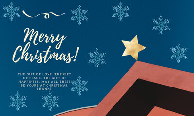 christmas greeting card with wishes and stars