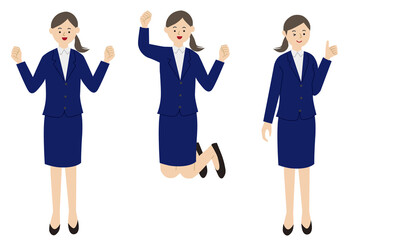 Obraz premium pose set for women in recruitment suits