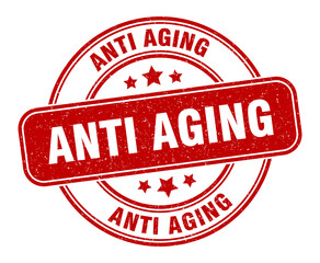 anti aging stamp. anti aging label. round grunge sign