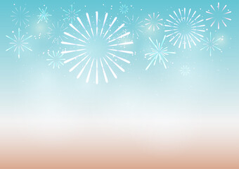 Fireworks and bokeh on New Year's Day and copy space. Holiday Abstract Background Made From Vector