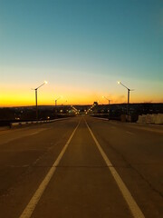sunset on the road
