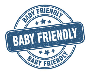 baby friendly stamp. baby friendly label. round grunge sign