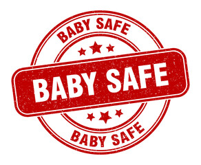 baby safe stamp. baby safe label. round grunge sign