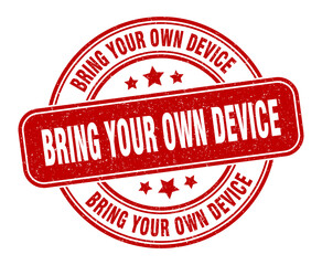 bring your own device stamp. bring your own device label. round grunge sign