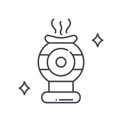 Aromatherapy relaxing icon, linear isolated illustration, thin line vector, web design sign, outline concept symbol with editable stroke on white background.