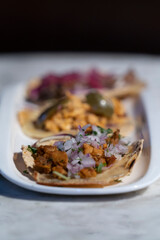 Mexican food prepared in a restaurant