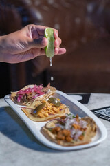 Mexican food prepared in a restaurant
