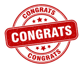 congrats stamp. congrats label. round grunge sign