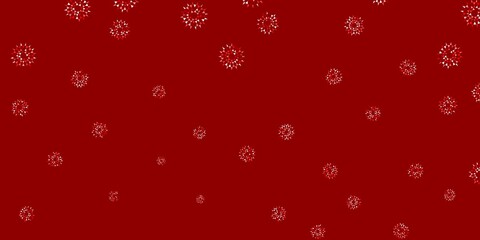 Light red vector doodle texture with flowers.