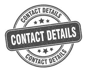contact details stamp. contact details label. round grunge sign