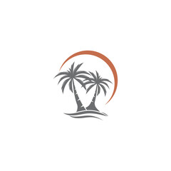 Palm tree summer logo template