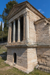 Fototapeta na wymiar Historical temple of Clitumnus view Perugia Umbria Italy