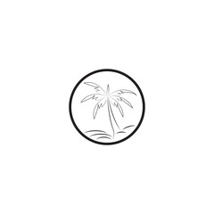 Palm tree summer logo template