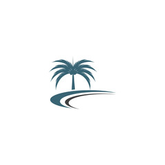 Palm tree summer logo template