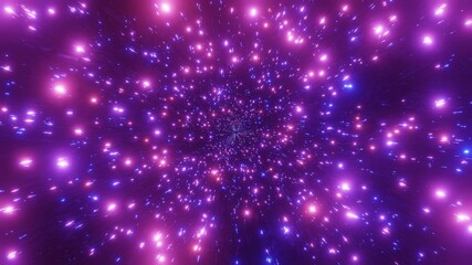 Naklejka na ściany i meble Background 3d illustration colorful particles space galaxy wormhole