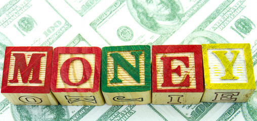 The term money visually displayed image in horizontal format with copy space