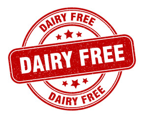 dairy free stamp. dairy free label. round grunge sign
