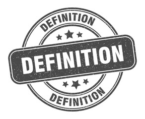 definition stamp. definition label. round grunge sign