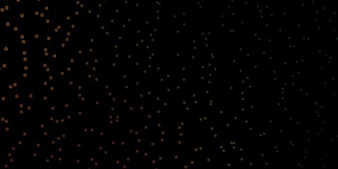 Dark Green, Yellow vector background with colorful stars.