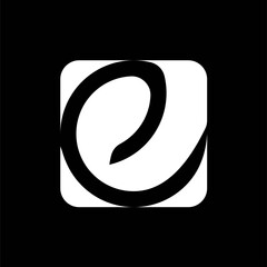 simple letter e concept combination with boxes