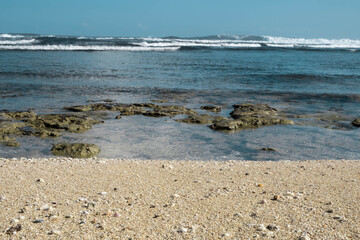 the view from Nyang Nyang Beach in Bali, Indonesia