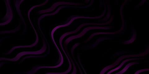 Dark Pink vector background with curves.