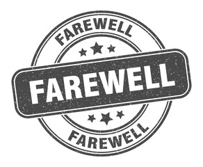 farewell stamp. farewell label. round grunge sign