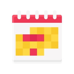 high school related calendar with dates vectors in flat style,