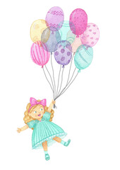 Little girl with ballons
