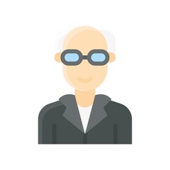 high school related school teacher with glasses and dress vectors in flat style,.