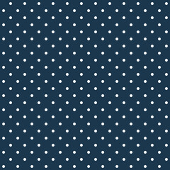 Christmas Eve Dark Blue back with Polka Dot Seamless Pattern. Vector illustration backgrounds for wallpaper, greeting card, poster, invitation, web banner.