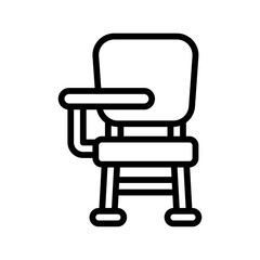 high school related school chair with handle vectors in lineal style,