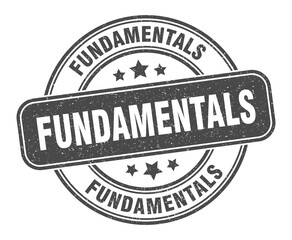 fundamentals stamp. fundamentals label. round grunge sign