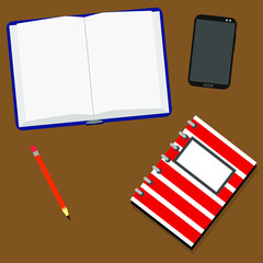 Work table in style flat