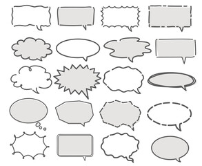 モノクロの吹き出しセット