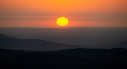 sunset in the mountains