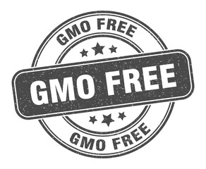 gmo free stamp. gmo free label. round grunge sign