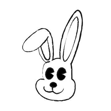 ウサギのキャラクターの顔のイラスト