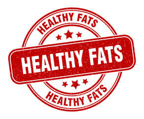 healthy fats stamp. healthy fats label. round grunge sign